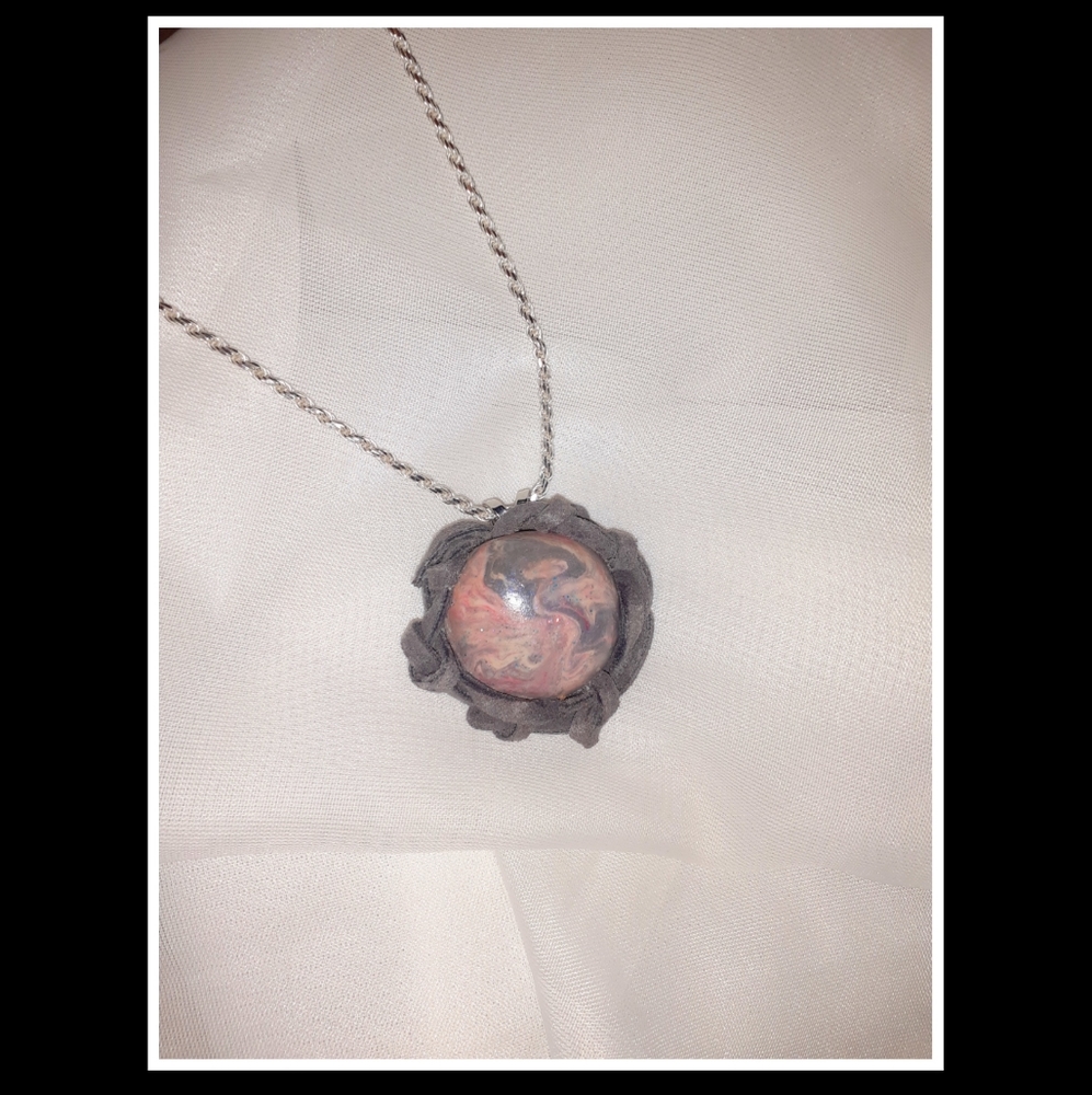 Faux stone handmade pendant